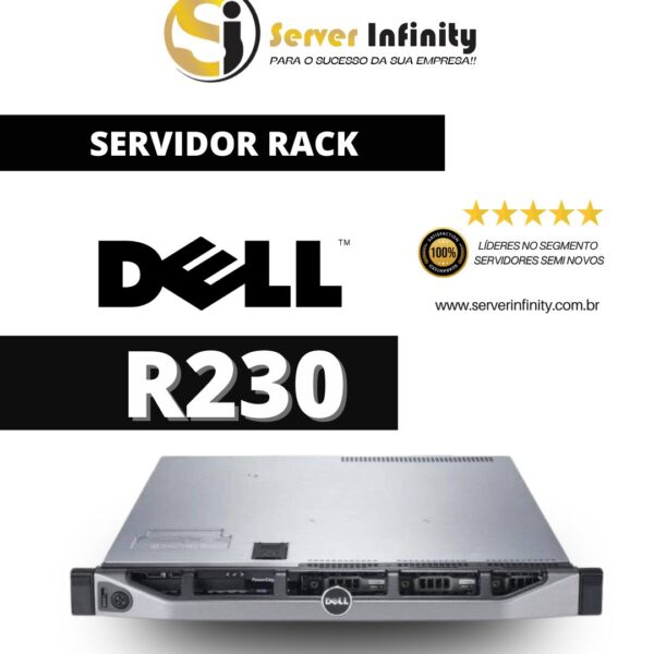 Servidor Dell PowerEdge R230 Rack 1U – 13ª Geração