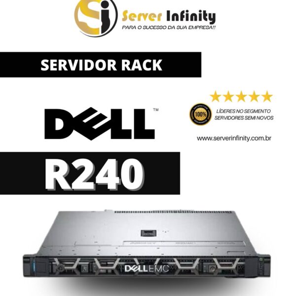 Servidor Dell PowerEdge R240 Rack 1U – 14ª Geração