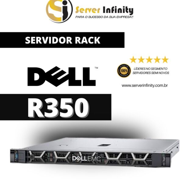 Servidor Dell PowerEdge R350 Rack 1U – 15ª Geração