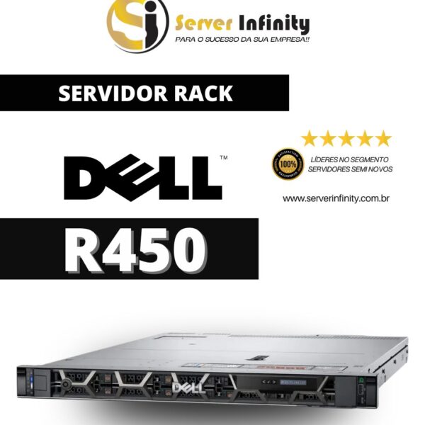Servidor Dell PowerEdge R450 Rack 1U – 15ª Geração