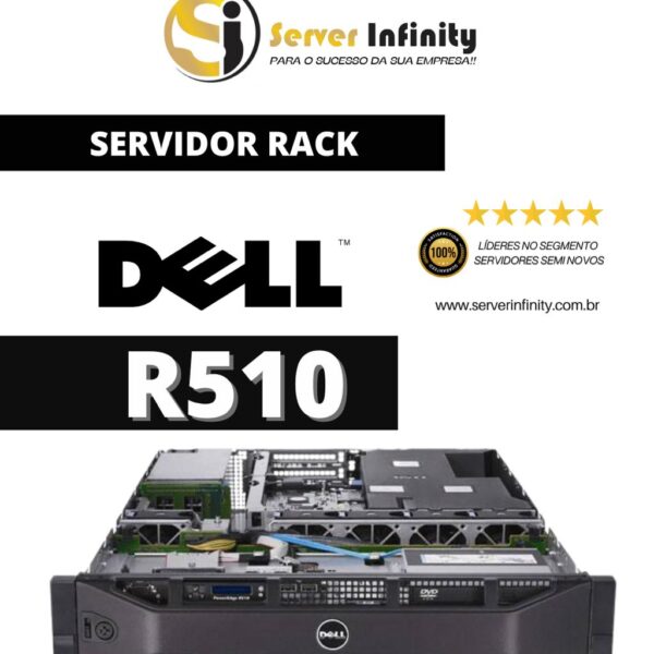 Servidor Dell PowerEdge R510 Rack 2U – 11ª Geração
