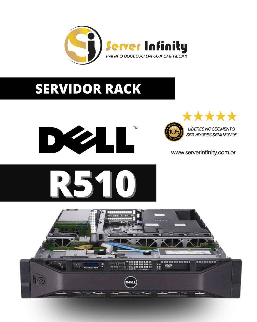 Servidor Dell PowerEdge R510 Rack 2U – 11ª Geração