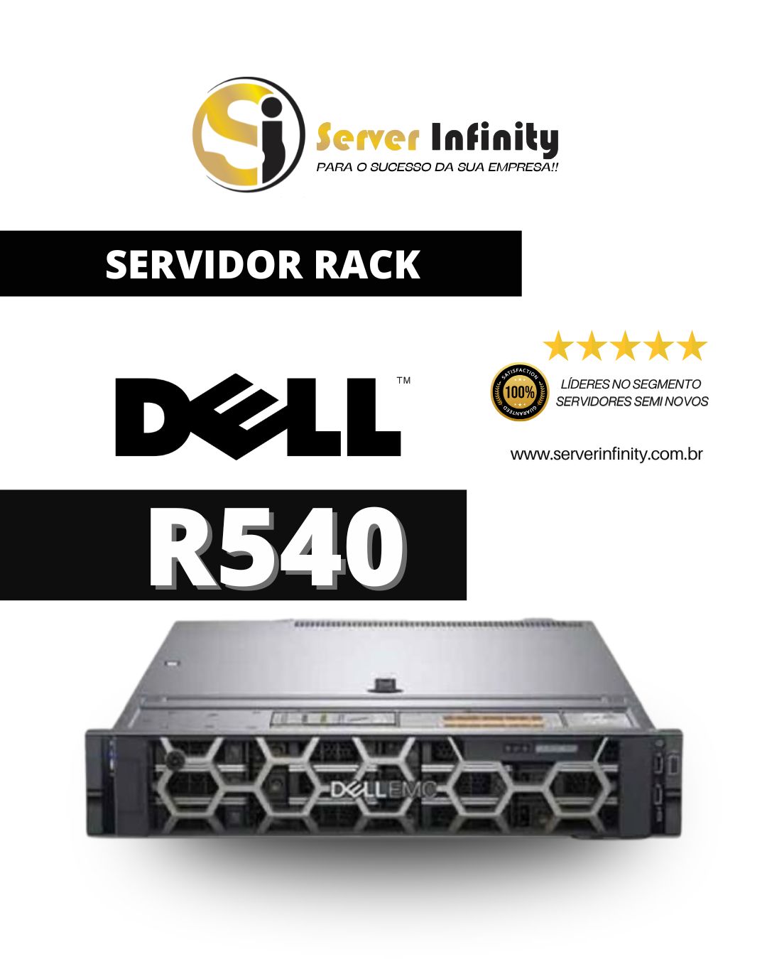Servidor Dell PowerEdge R540 Rack 2U – 14ª Geração