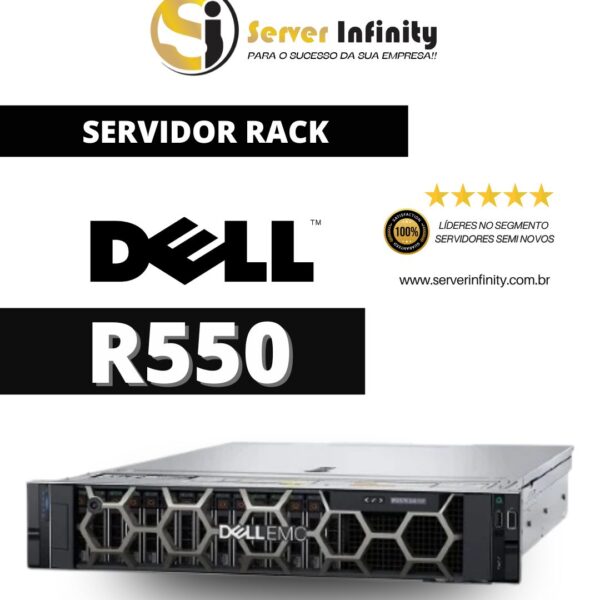 Servidor Dell PowerEdge R550 Rack 2U – 15ª Geração