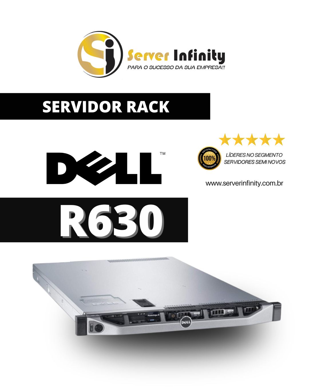 Servidor Dell PowerEdge R630 Rack 1U – 13ª Geração