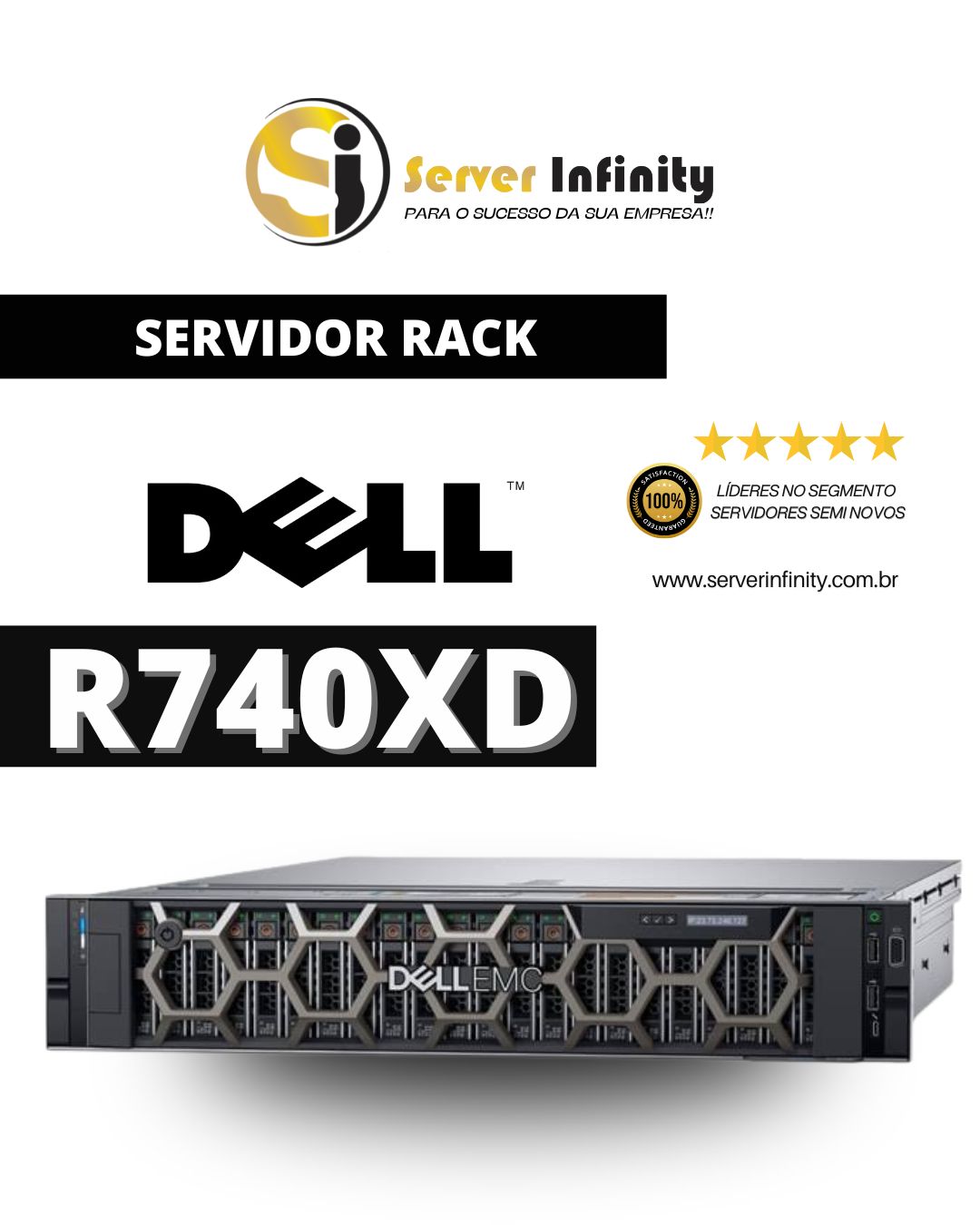 Servidor Dell PowerEdge R740xd Rack 2U – 14ª Geração