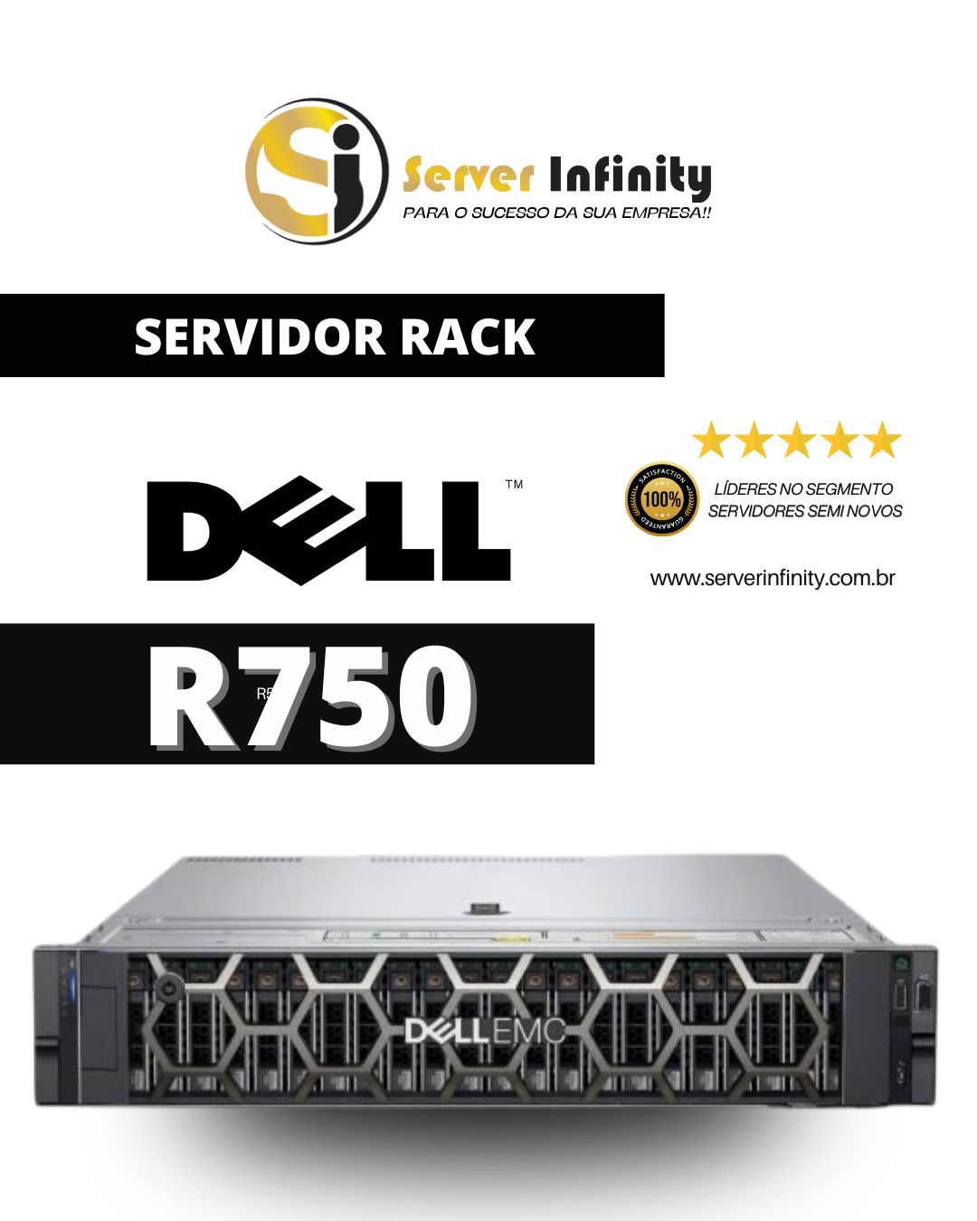 Servidor Dell PowerEdge R750 Rack 2U – 15ª Geração
