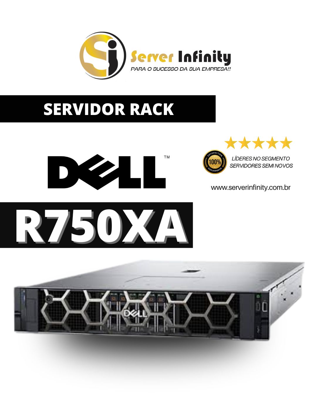 Servidor Dell PowerEdge R750xa Rack 2U – 15ª Geração