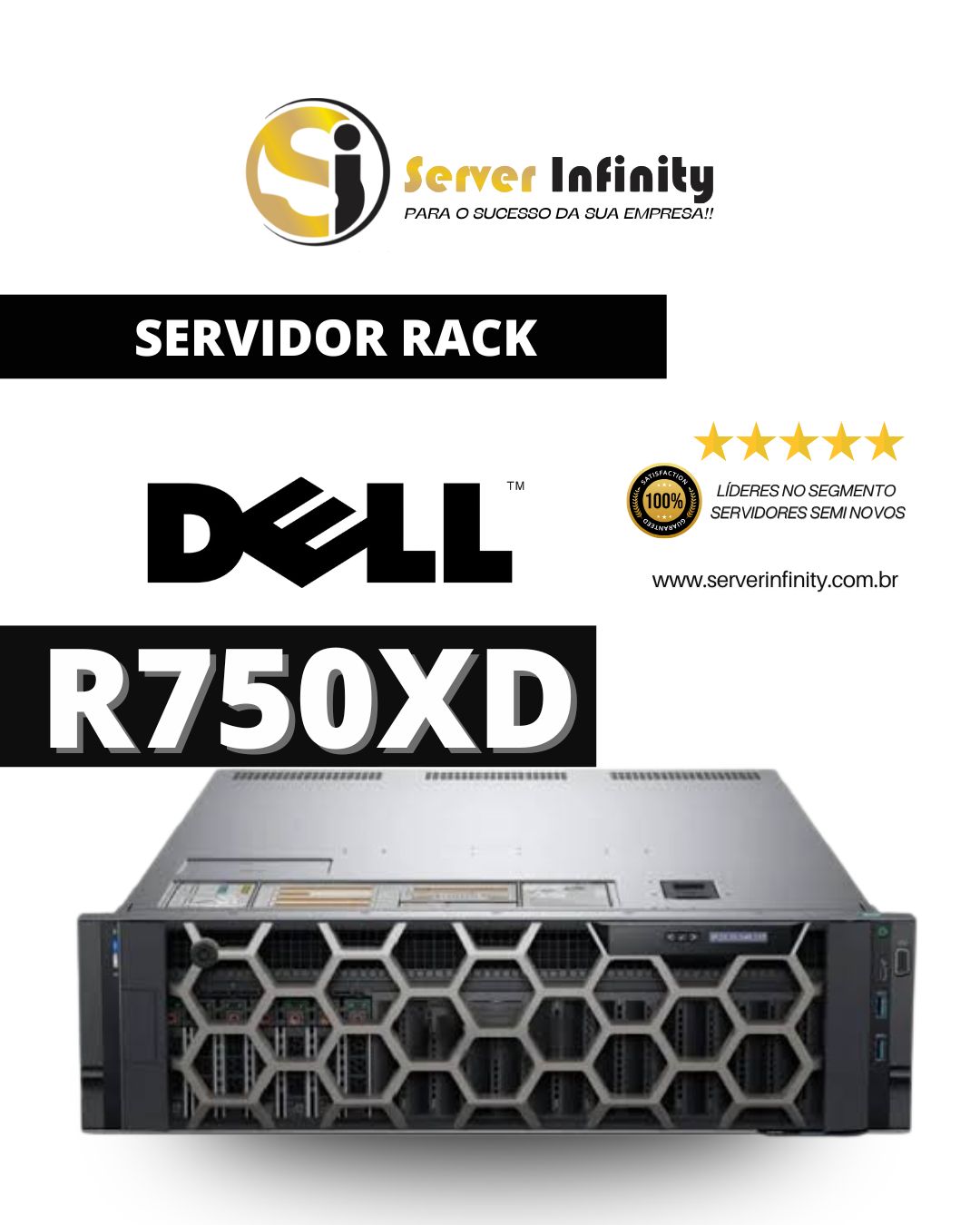 Servidor Dell PowerEdge R750xd Rack 2U – 15ª Geração
