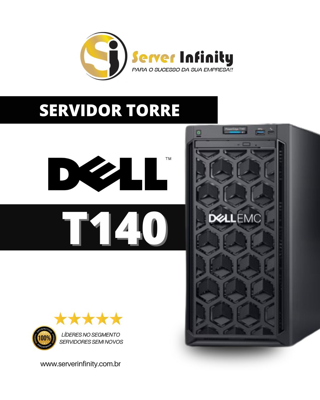 Servidor Dell PowerEdge T140 Torre – 14ª Geração