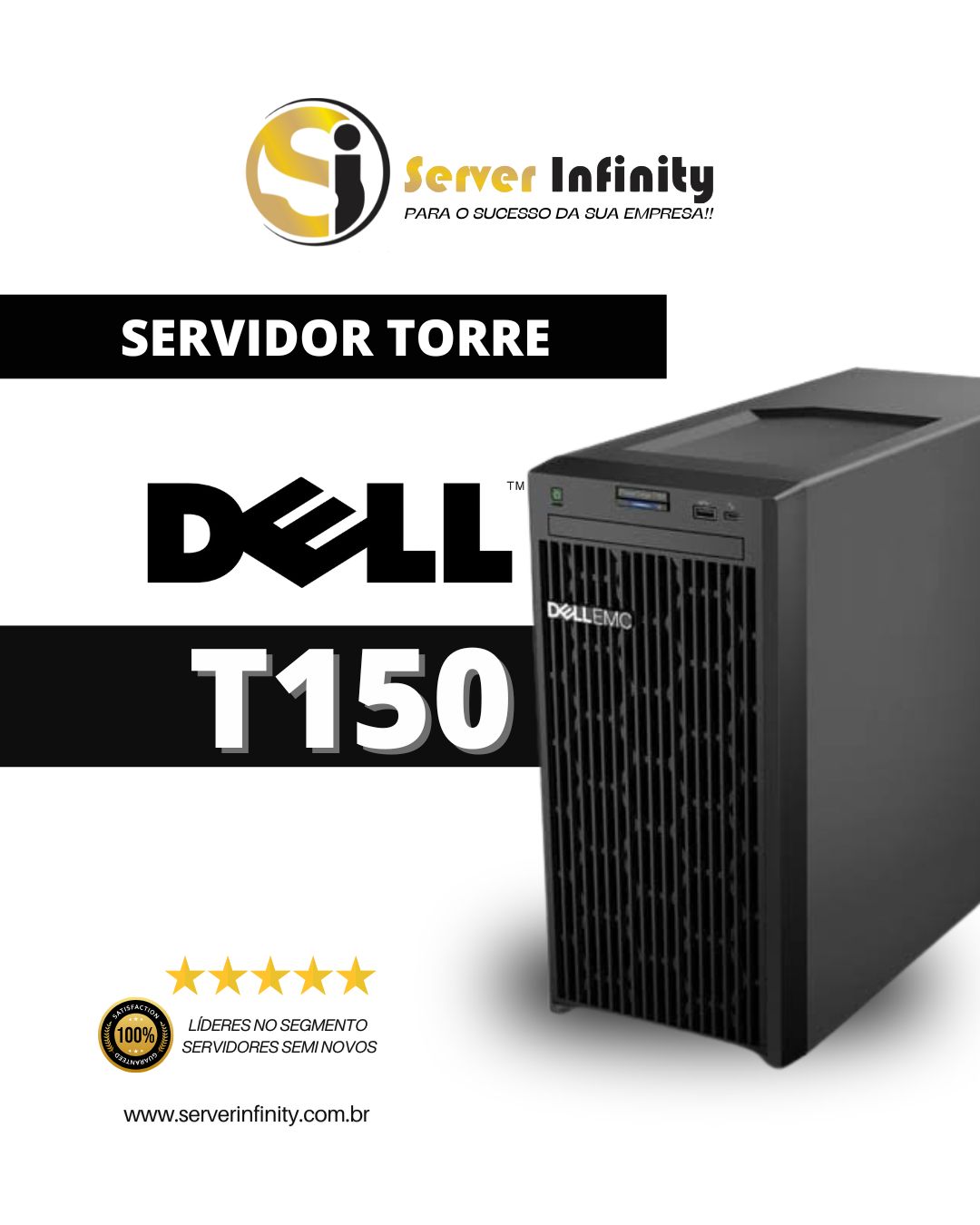 Servidor Dell PowerEdge T150 Torre – 15ª Geração