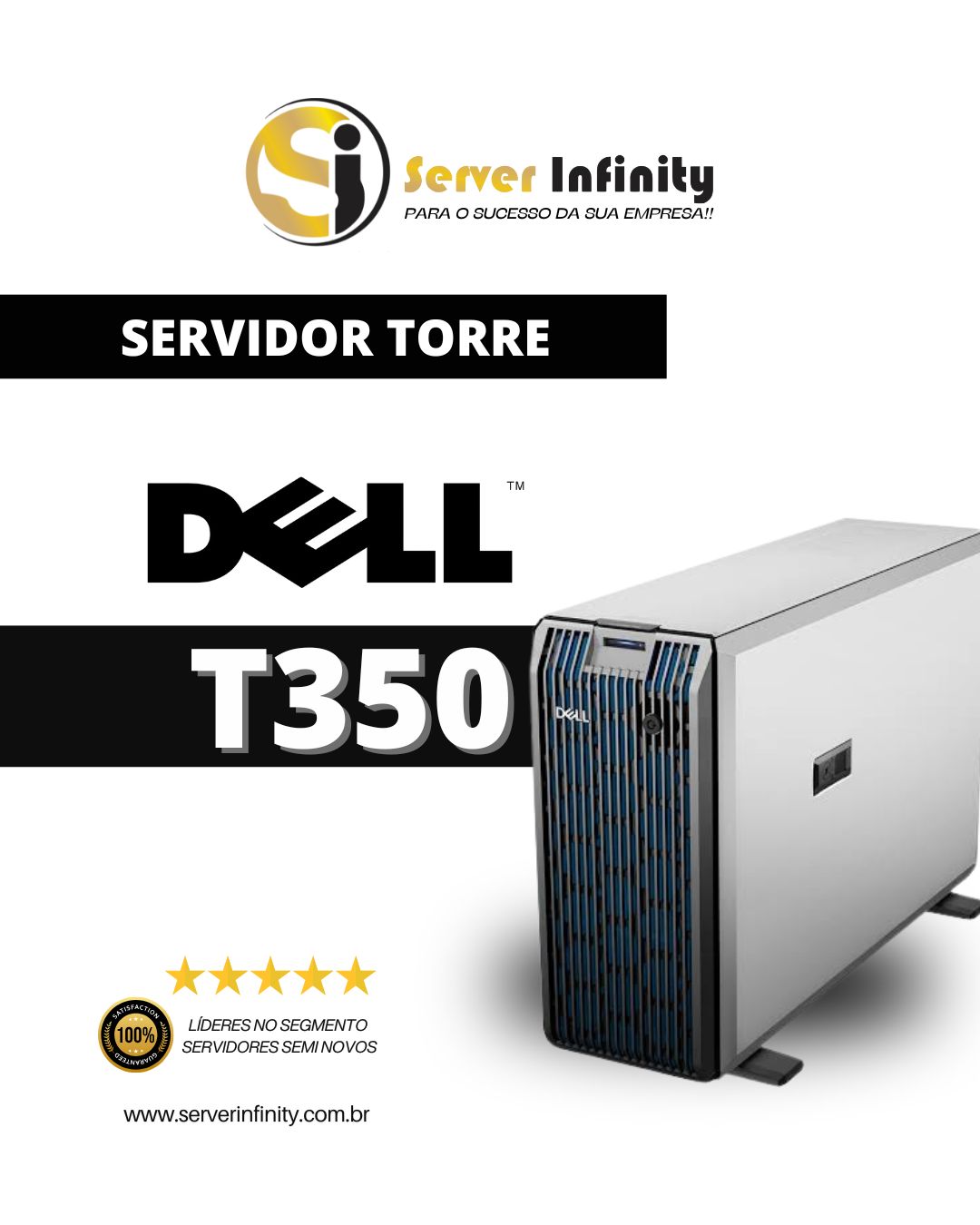 Servidor Dell PowerEdge T350 Torre – 15ª Geração